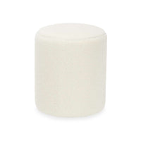 Pouffe Gift Decor White Cloth MDF Wood-0
